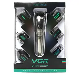 Акумуляторний триммер для стрижки волосся 6 в 1 VGR V-029 silver - мініатюра 3