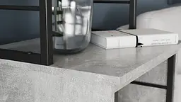 Стіл-тумба трансформер Смарт 3/1 з етажеркою Ferrum-decor 1430x1450x500 Чорний метал ДСП Бетон 16 мм (FRD-105115) - мініатюра 10