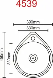 Кухонна мийка Platinum 4539 з нержавіючої сталі 0.6 мм D=39 см полірована (000018191) - мініатюра 3