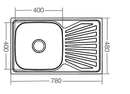 Мойка кухонная ZERIX Z7848-08-180E satin (ZX1604) - мініатюра 2