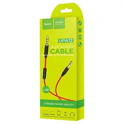 Кабель 3,5"-3.5" 1m Hoco Red + Mic (UPA-12) - мініатюра 2