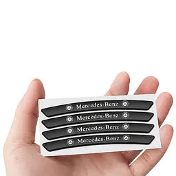 Емблема обода колеса Mercedes-Benz 4 шт Алюміній наклейка на диски на скотчі Чорні - мініатюра 2