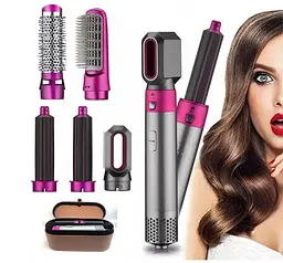 Стайлер фен-щітка 5 в 1 EM Hot Air Styler Мультистайлер для різних типів волосся завивки укладання волосся та надання об'єму HAIR BRUSH з Чохлом - мініатюра 7