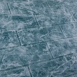 Самоклейка декоративна 3D панель 3D Loft під цеглу мармур темне море 700x770x3мм (67-3) - мініатюра 4