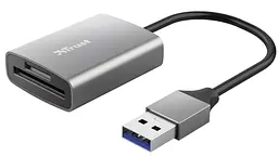Кардридер алюминиевый USB 3.2 - SD-microSD Trust Dalyx - мініатюра 1