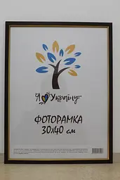 Фоторамка 30х40, коричнева із золотою вставкою, 1511-В84, СКЛО + КАРТОН                                                                                   