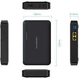 ДБЖ Marsriva DC UPS для роутерів KP2 DC+PoE+USB OUT, 5V/9V/12V 18W 10000mAh (36Wh) Li-ion - мініатюра 6