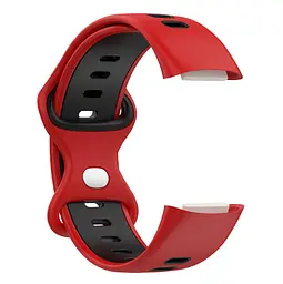 Силіконовий ремінець Primolux Sport для фітнес браслета Fitbit Charge 5/Charge 6 Red Black/розмір М - мініатюра 2