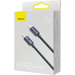 Кабель Baseus Lightning USB Type-C to Lightning Crystal Shine Series 20W 2m Black (CAJY000301) - мініатюра 9