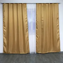 Штори із монорею золотистого кольору на тасьмі 2шт. 150х270 ALBO pbe0052473 - мініатюра 1