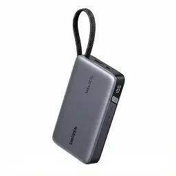Power Bank Ugreen PB551 20000mah 145W Built-In USB-C Cable LED Gray (55992B) UA - мініатюра 2