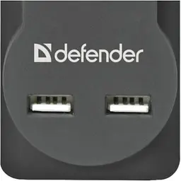 Мережевий фільтр живлення Defender DFS 751, 1.8m, 5роз., 2xUSB (99751) - мініатюра 3