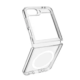 Чехол Samsung Galaxy Flip6 5G/Flip7 FE 5G, Clear MagCase, прозрачный, противоударный, магнитный, панель-накладка с поддержкой MagSafe, поддержка беспроводной зарядки MagSafe, защита всего корпуса, TPU+PC, ArmorStandart (ARM88136) - мініатюра 2