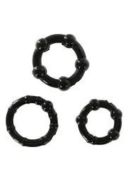 Набір ерекційних кілець Scala Selection Stay Hard - Three Rings, 3 шт (чорний)