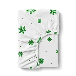 Простирадло на резинці фланель 160х200х30 SNOWFLAKES EVERGREEN COSAS (4822052475867)
