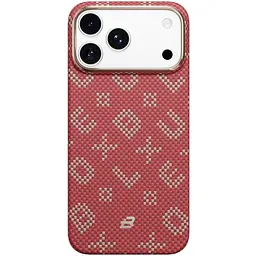 TPU+PC чохол Blueo Gilded Tactile Woven with Magnetic Fit для Apple iPhone 17 Pro (6.3") Red - мініатюра 3