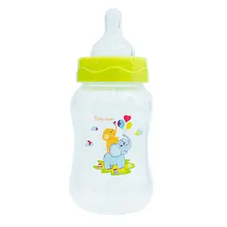 Пляшечка для годування з широким горлом та силіконовою соскою Baby Team 1002 зелений 250 мл - мініатюра 2