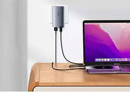 Адаптер живлення зарядний пристрій Baseus GaN5 Pro Ultra-Slim 65 W (C+U) CCGP150113 - мініатюра 8