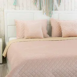 Покривало Руно 220х240 VeLour Apricot ромб (330.55_Apricot ромб) - мініатюра 2