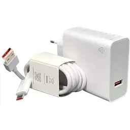 Зарядний пристрій DK +кабель Mi Turbo Charge / Hyper Charge 120W USB Power Adapter для Xiaomi (016408) white - мініатюра 4