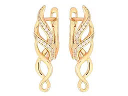 Сережки Xuping англійська застібка Позолота 18K "Декоративний візерунок із кристалами" арт.307132