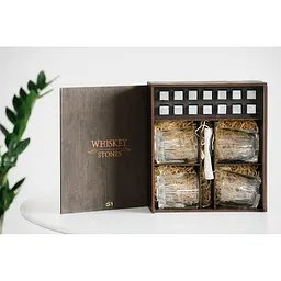 Подарунковий набір Whiskey Stones камені для віскі в дерев'яному пеналі №4 + 4 склянки Bormioli Rocco Selecta + щипці + мішечок - мініатюра 2
