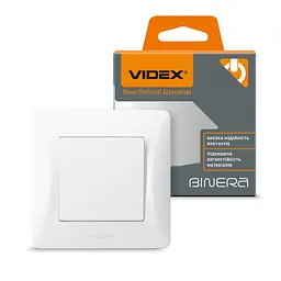Вимикач Videx BINERA 1кл білий (VF-BNSW1-W) - мініатюра 4