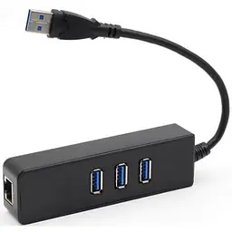 Концентратор Dynamode USB 3.0 Type-A - RJ45 Gigabit Lan 3*USB 3.0 (USB3.0-Type-A-RJ45-HUB3) - мініатюра 2