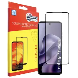Скло захисне Dengos Full Glue Motorola G57 / G57 Power Black (TGFG-448)