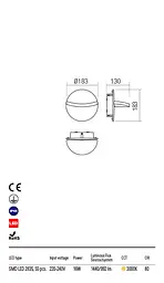 Бра вуличне GIMBAL AP LED SMD 16W IP65 DG 3000K(5.1.2) Redo 90068 - мініатюра 3