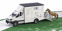 Машинка Bruder МВ Sprinter Транспортер для тварин, з конячкою (02533) - мініатюра 4