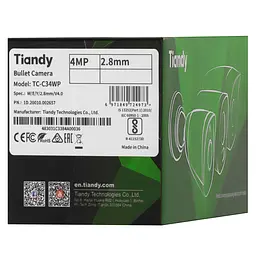 IP-камера TC-C34WP Spec:W/E/Y/2.8mm/V4.0, 4MP, Color Maker Bullet, 2.8mm, f/1.0, LED15m, PoE, Tiandy teh0016012 - мініатюра 5