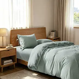 Комплект постільної білизни Lovely Svi варена бавовна (120 г/м2) Полуторний в клітинку Зелений - мініатюра 3