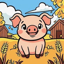 Картина за номерами для дітей Файне порося Ideyka 25x25 см КНО6294
