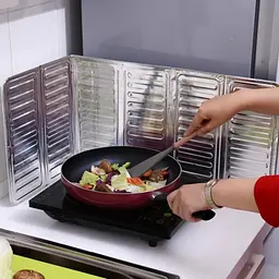 Захисна складна панель фольга для газової плити від бризків No Brand 84х32,5 см Срібляста ((hub_r1r3t6) - мініатюра 2