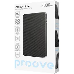 Зовнішній акумулятор Proove Carbon Slim 5000mAh 20W Black (PBCS20010001) [158555] - мініатюра 5