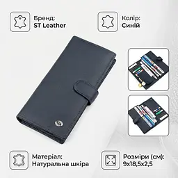 Чоловічий купюрник ST Leather 18365 (ST147) синій - мініатюра 2