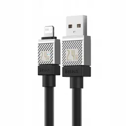 Кабель Baseus CoolPlay Series Fast Charging Cable USB to Lightning 2.4A 1m CAKW000401 Black - мініатюра 3