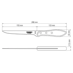 Кухонний ніж Tramontina Barbecue Polywood Fillet, 152 мм, червоне дерево (21188/176) - мініатюра 4