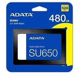 Твердотільний накопичувач SSD Adata 480Gb, Ultimate SU650, SATA3, 2.5", 3D TLC, 520/450 МБ/с ADATA teh0019755 - мініатюра 2