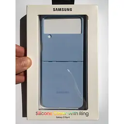Оригінальний силіконовий чохол із кільцем Samsung для Galaxy Z Flip4 Silicone Cover with Ring Arctic Blue EF-PF721TLEGUA - мініатюра 4