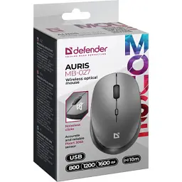 Мишка Defender Auris MB-027 Silent Wireless Grey (52029) - мініатюра 5