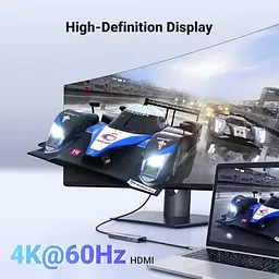 Usb-хаб Ugreen CM511 Usb-C To HDMI+3xUsb 3.0 A+PD Power Converter - мініатюра 3