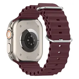 Силіконовий ремінець на смарт-годинник для Apple Watch 38,40,41,42 mm, Ocean Band, wine red, зі зручною застібкою, для годинника епл вотч, спортивний, ArmorStandart (ARM74241) - мініатюра 3
