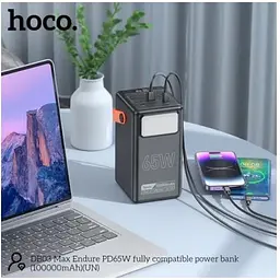 Акумулятор портативний Hoco DB03 Max Centurion 65W 100000mAh чорний - мініатюра 6