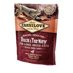 Сухий корм Carnilove Cat Adult Large Duck & Turkey 0.4 кг з качкою та індичкою для дорослих великих кішок