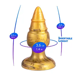 Анальна пробка Silexd Goldy Plug, 9.2 см (золотий) - мініатюра 3