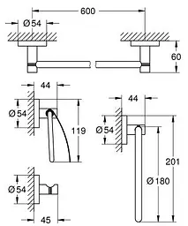 Набір аксесуарів для ванної кімнати Grohe Essentials 40776001, Хром - мініатюра 2