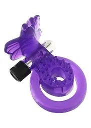 Ерекційне кільце з вібрацією Seven Creations Cock Ball Butterfly фіолетовий - мініатюра 5