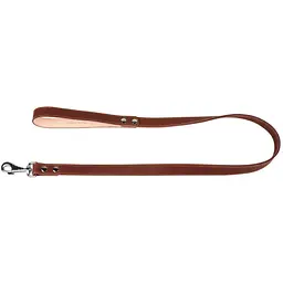 Повідець для собак Collar, подвійний, з прошивкою, шкіряний, 122х2 см, коричневий - мініатюра 2